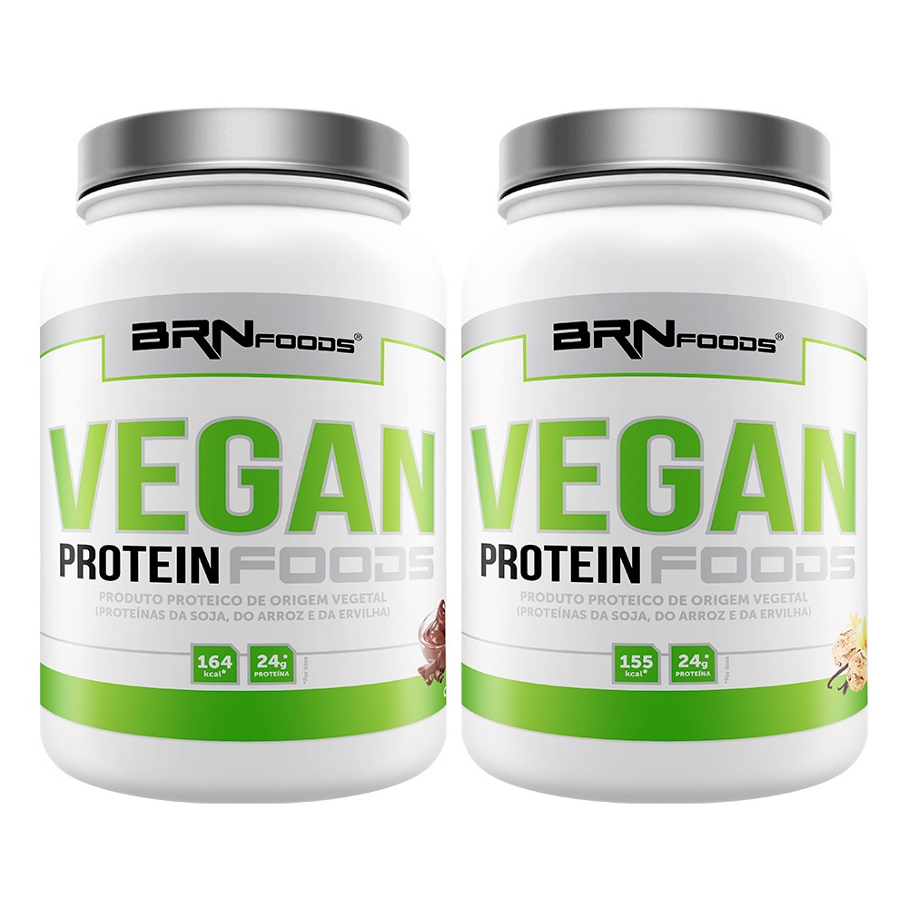 Kit 2x Proteína Vegana Vegan Protein 500g Brn Foods Suplemento Em Pó Para Veganos E 8593