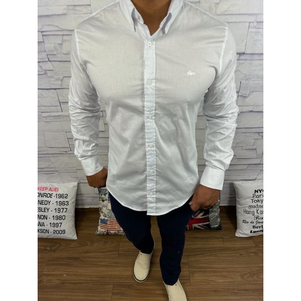 Camisa social clearance tricoline masculina