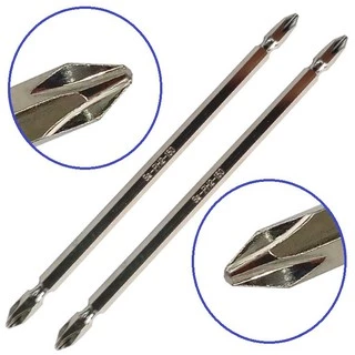2 ponteiras bits extra longo phillips ponta PH2 x 150 mm com imã Ponta dupla e cromada para parafusadeiras e ou furadeiras