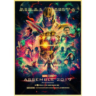 Novo Filme Marvel Avengers Endgame Cartaz De Papel Kraft Super Hero Retro  Poster And Prints Café Quarto Adesivos De Parede Pintura Da Arte