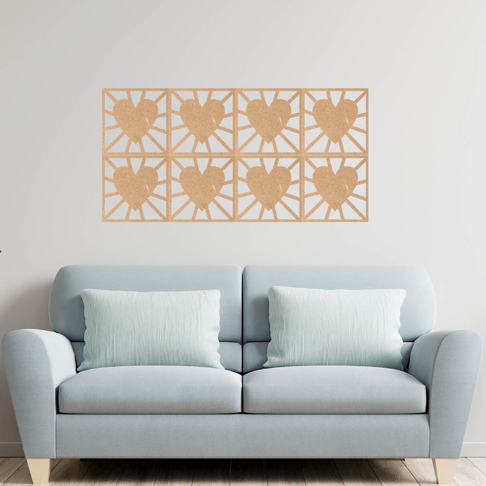 Bloco Decorativo Painel Vazado Coração em MDF | Shopee Brasil