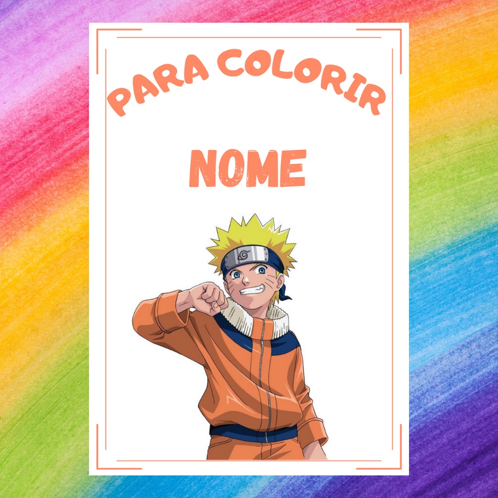 Apostila com desenhos para colorir Naruto/ pintar infantil