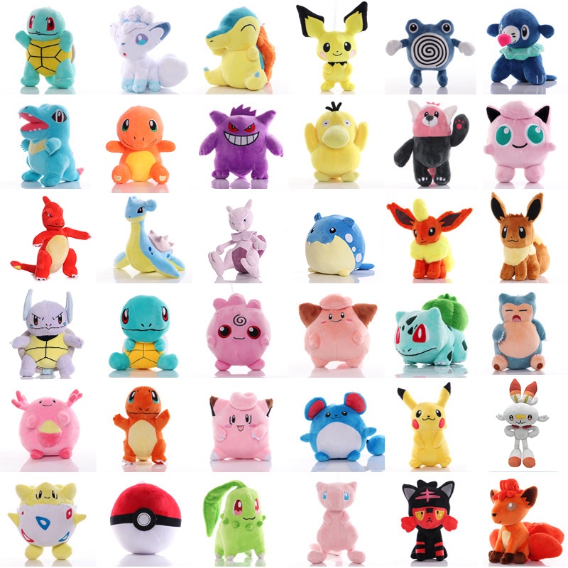 Pokémon Pikachu Brinquedos de pelúcia infantil, kawaii, anime fofo, boneco  recheado, presentes de aniversário, novo, 30cm - AliExpress