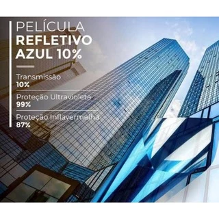 Insufilme azul , 15m X 50cm, para janelas, sacadas, vidros, blindex, carros, vidraças e outros.
