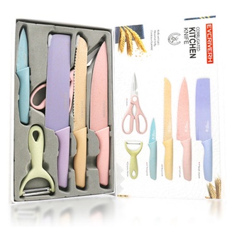 Kit de Facas Colorido Inox com 6 Peças