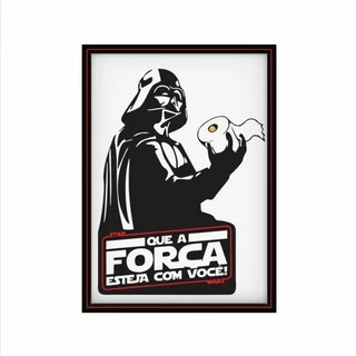 PLACA QUADRO DECORATIVO 20X30 BANHEIRO DARTH VADER QUE A FORÇA ESTEJA COM VOCÊ