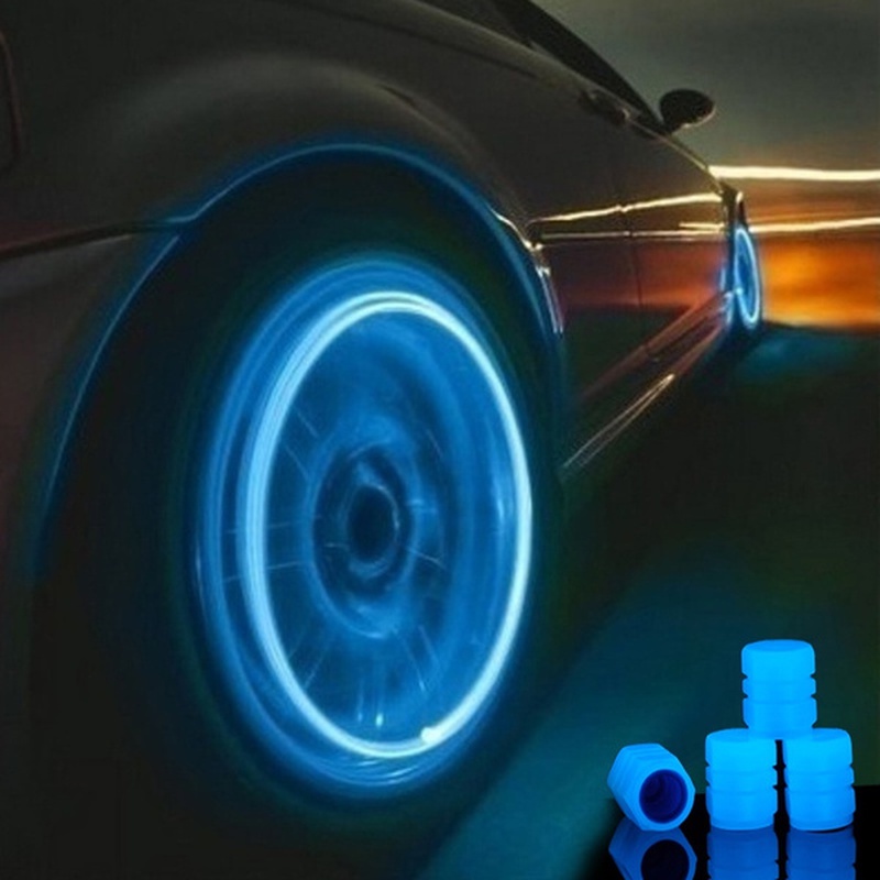 4pcs Universal Fluorescente Tampa De Válvula De Pneus Para Carros Luminosa Motocicleta De Bicicleta Acessórios De Decoração