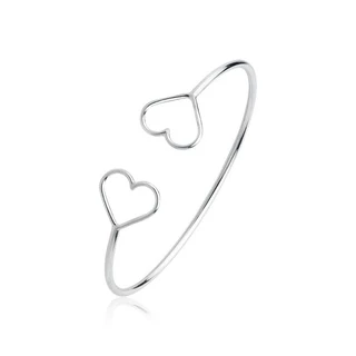 Bracelete Prata 925 Legítima Coração Aberto