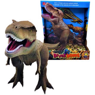 Brinquedo Dinossauro T-Rex Vinil Articulado DiverDinos Coleção Divertoys