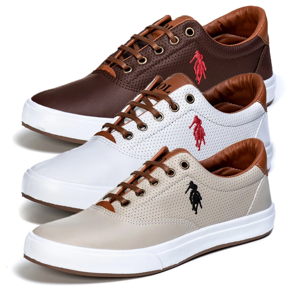 Kit 3 pares de tênis masculino da polo