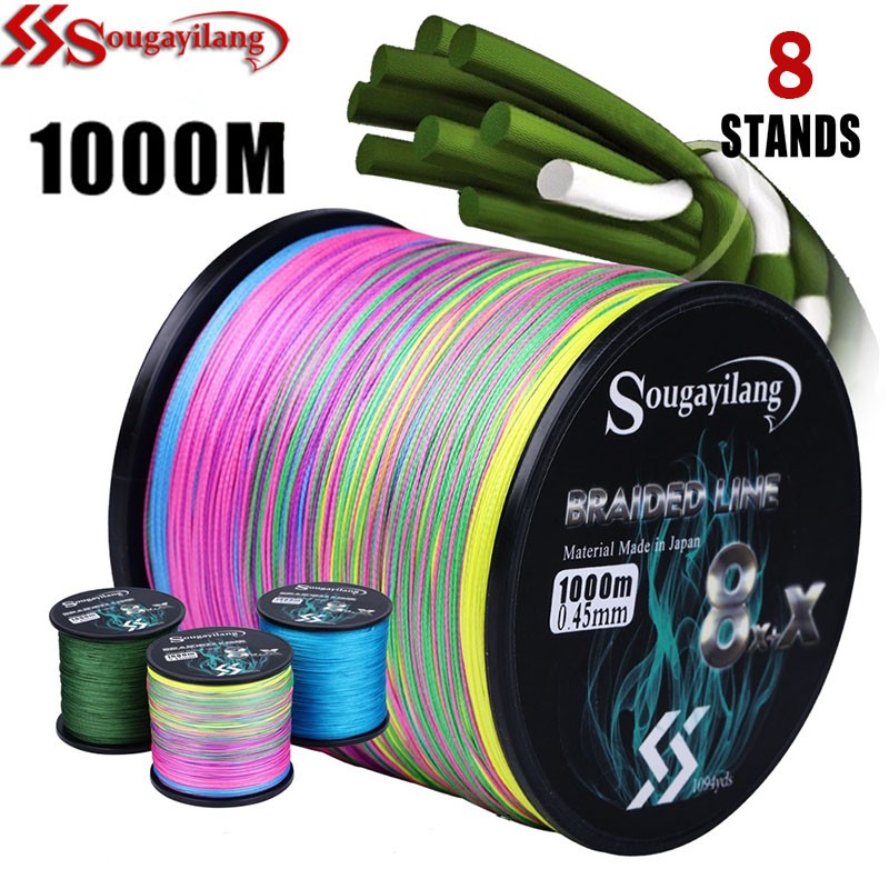 Sougayilang 300M 500M 8X Cordões Linha Trançada Multifilamento Pe De Pesca 7,6kg-45,8kg Super