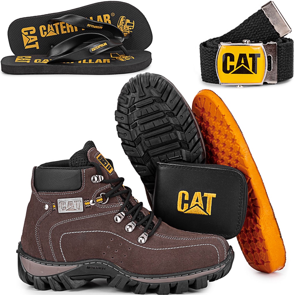 Bota Caterpillar Adventure Original ou Replica Mercado Livre Carteira Cinto  Chinelo Unboxing 