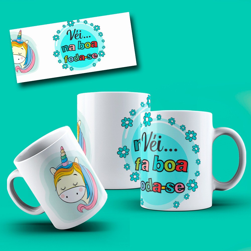 Caneca Personalizada Porcelana Véi na boa foda-se | Shopee Brasil