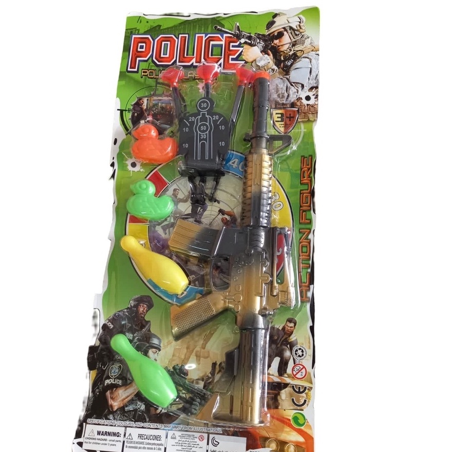 Kit 2 Arminha Policial de Brinquedo Lançador com Dardos do Tipo