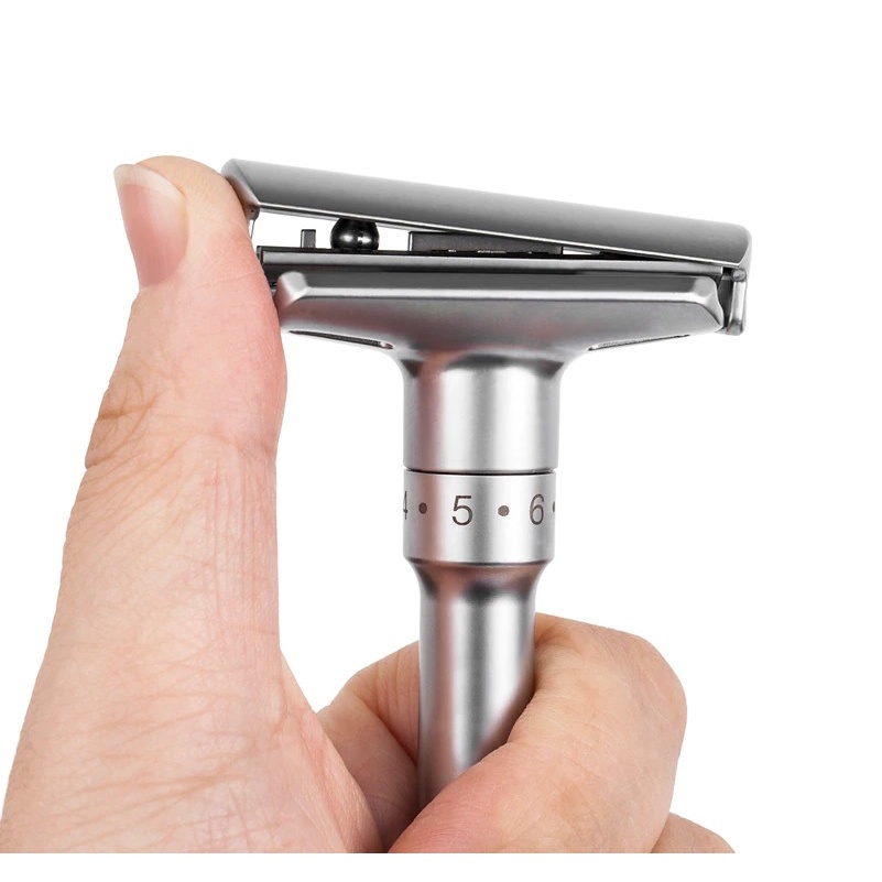 Barbeador Ajustável Safety Razor Qshave + 5 Lâminas Usa | Shopee