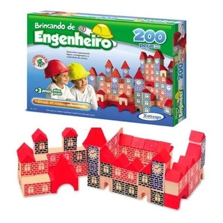 Blocos para Montar Brincando de Engenheiro 200 peças Xalingo - 53065