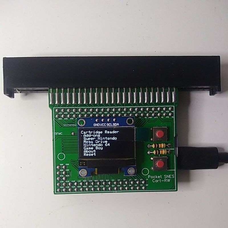 Pocket SNES Cart-RW gravadora cartuchos repro Super Nintendo, já vai montada.