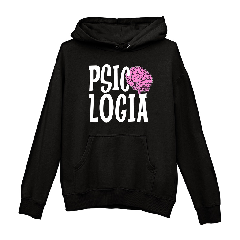 Moletom Canguru Unissex Algodão Curso Faculdade Psicologia Cérebro