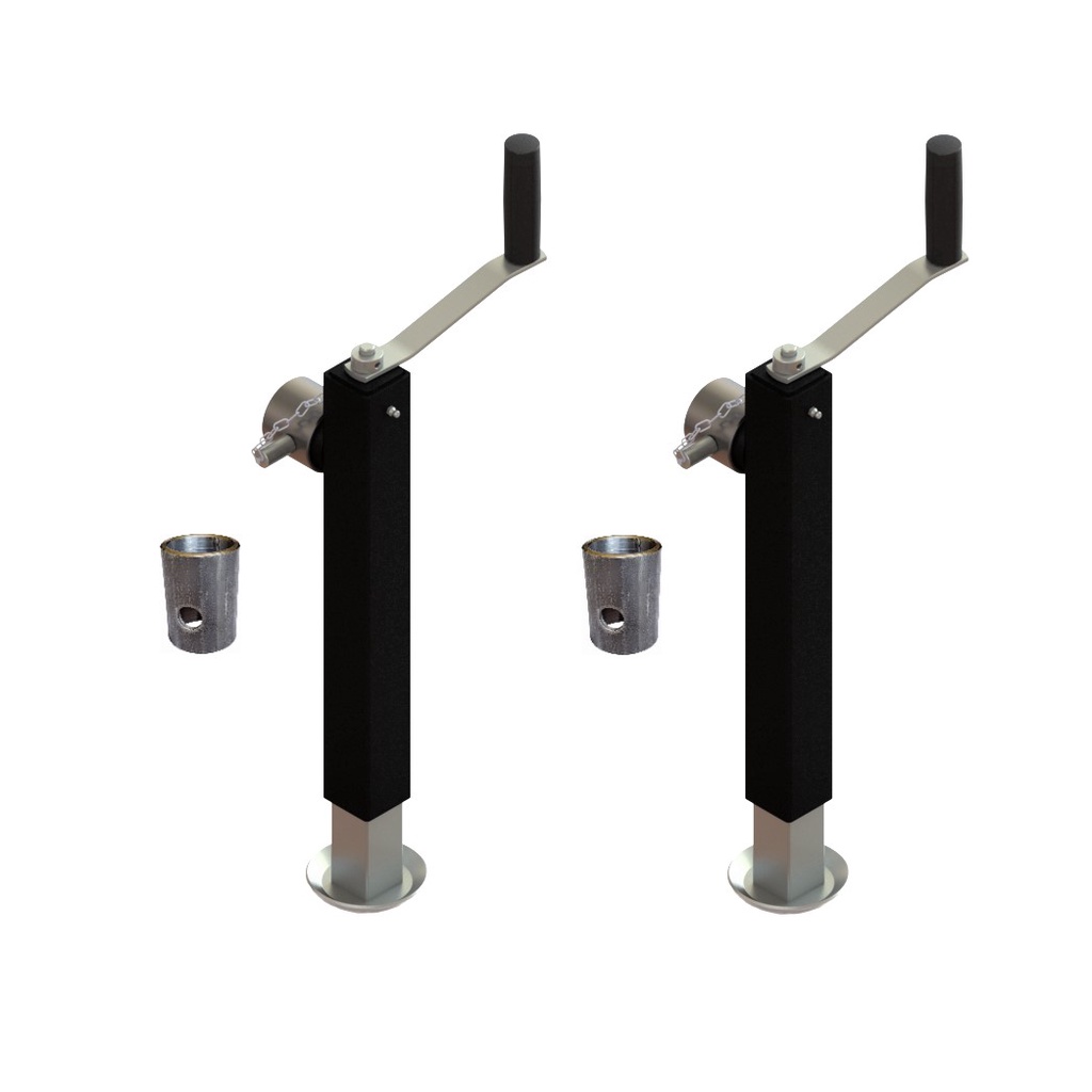 02 Macaco Pedestal Sapata Pé Apoio Carretinha Reboque Trailer 1800kg