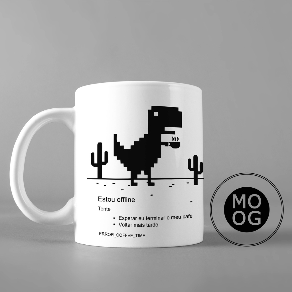 Caneca Estou Offline - Dino T-Rex