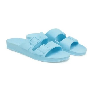 Sandália Papete Birkien Feminina Lisa cor Azul BF Estilo envio imediato