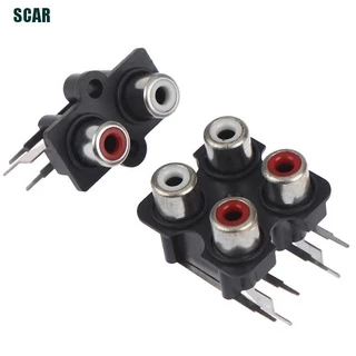 [Scarlett] 5 Pcs 2 / 4 Buraco Rca Fêmea Jack De Áudio Estéreo Av Entrada De Áudio Conector Do Soquete