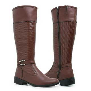 Bota cano longo hot sale feminina salto baixo