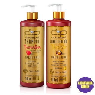 Kit Dolce Pet Shampoo Neutralizador de Odores + Condicionador Cereja e Avelã 500 ml Cães e Gatos