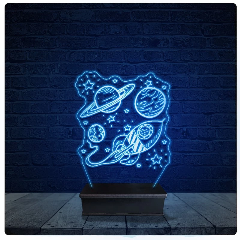 Luminária Led Acrilico Abajur - Astronauta Desenho 35