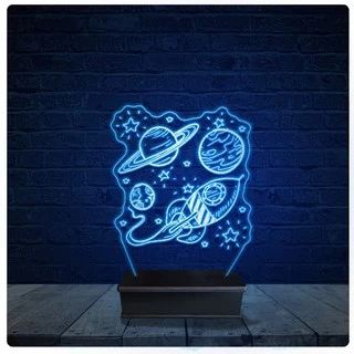 Luminária Led Acrilico Abajur - Astronauta Desenho 35