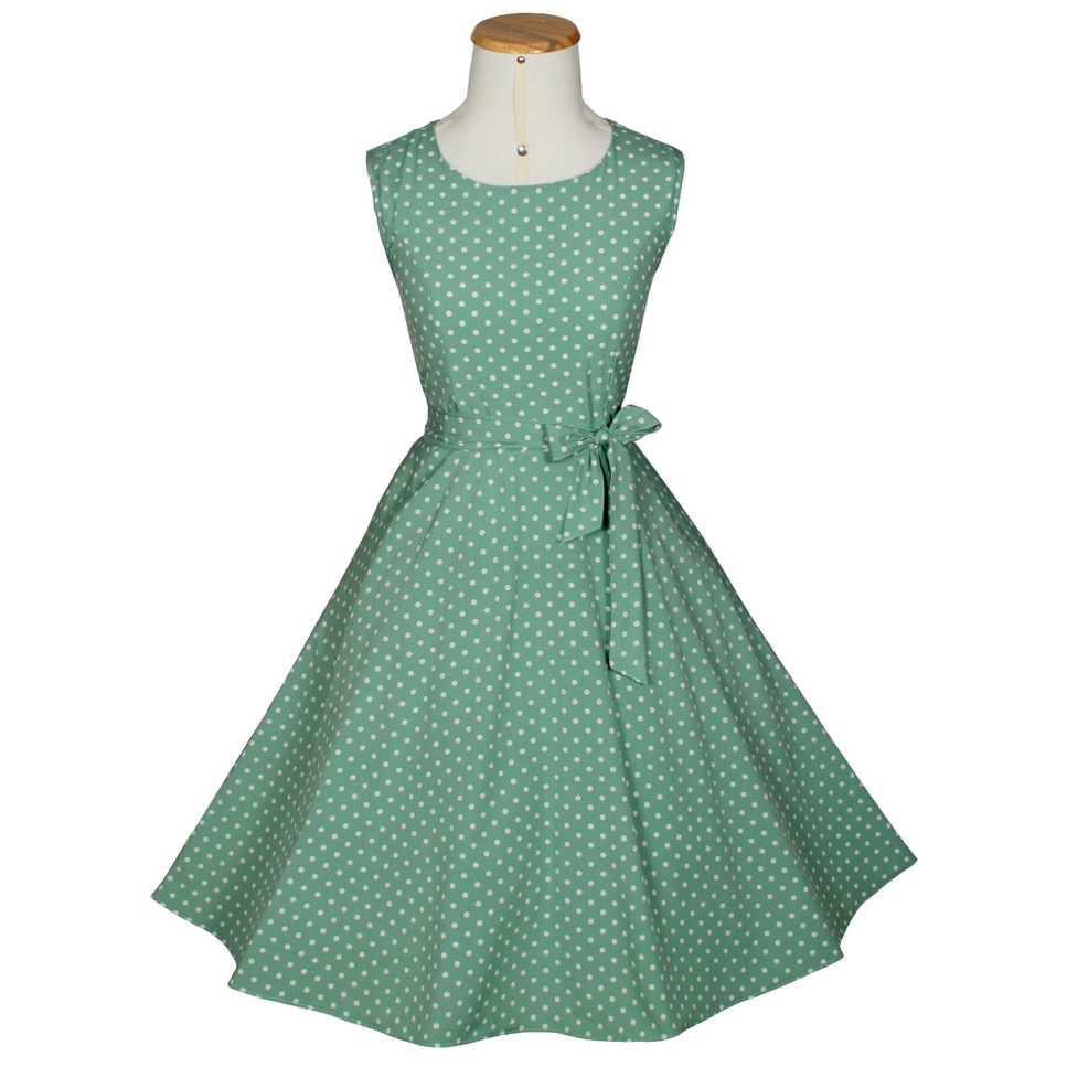 Vestido De Bolinha Anos 60 Feminino Festa Retrô Vintage Rodado Midi P47ve