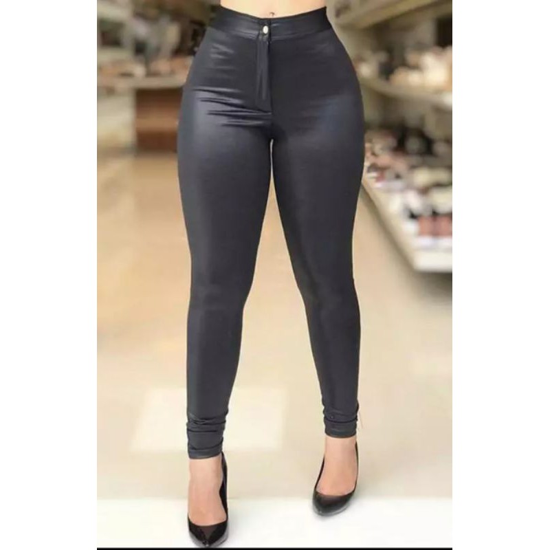 Calça Legging Com Bolso Disco Pants Cintura Alta Compre Certo Preto 