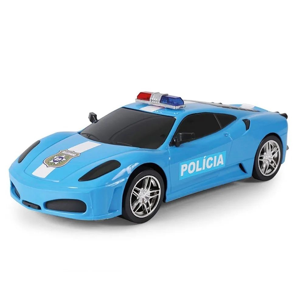Carrinho De Polícia Sportcar Infantil Azul - Poliplac