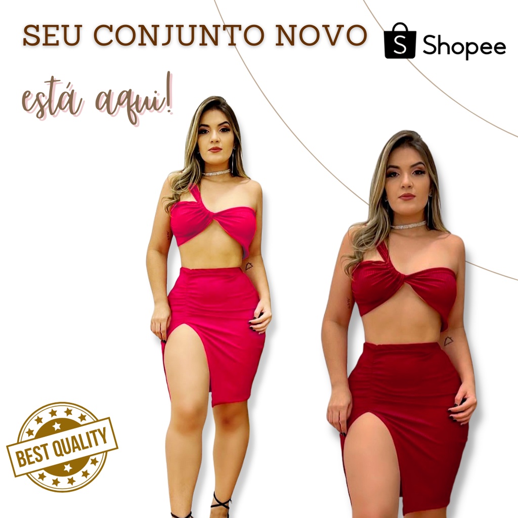 Conjunto Feminino Detalhes em botão Roupas Feminanas Moda