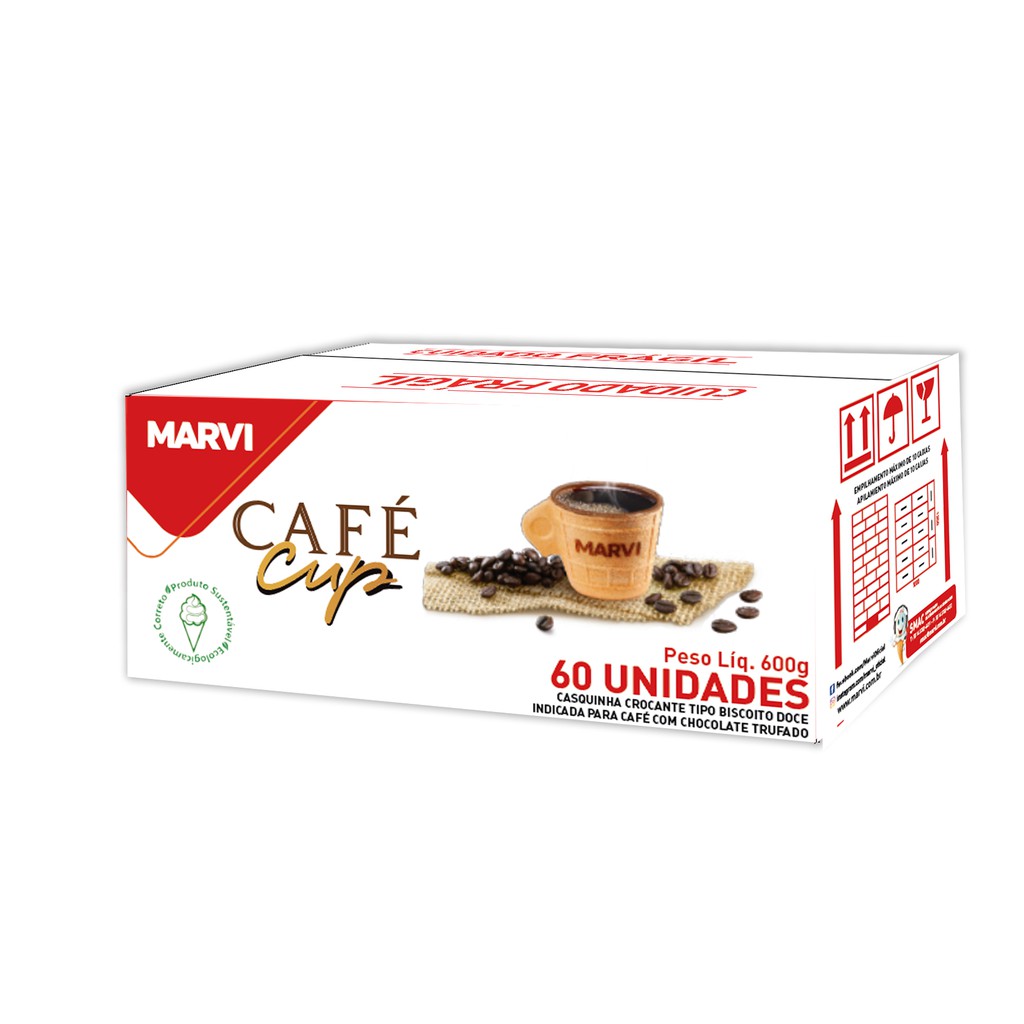 Xícara Café Cup Cx Com 60un Marvi Casquinha Comestível Com