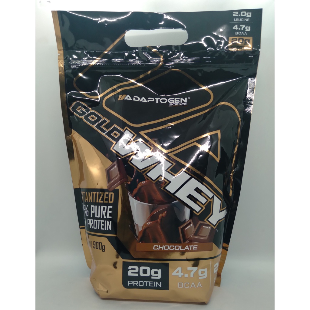 Gold Whey 900g 100% Pure Whey Protein Importado Adaptogen – sabor CHOCOLATE