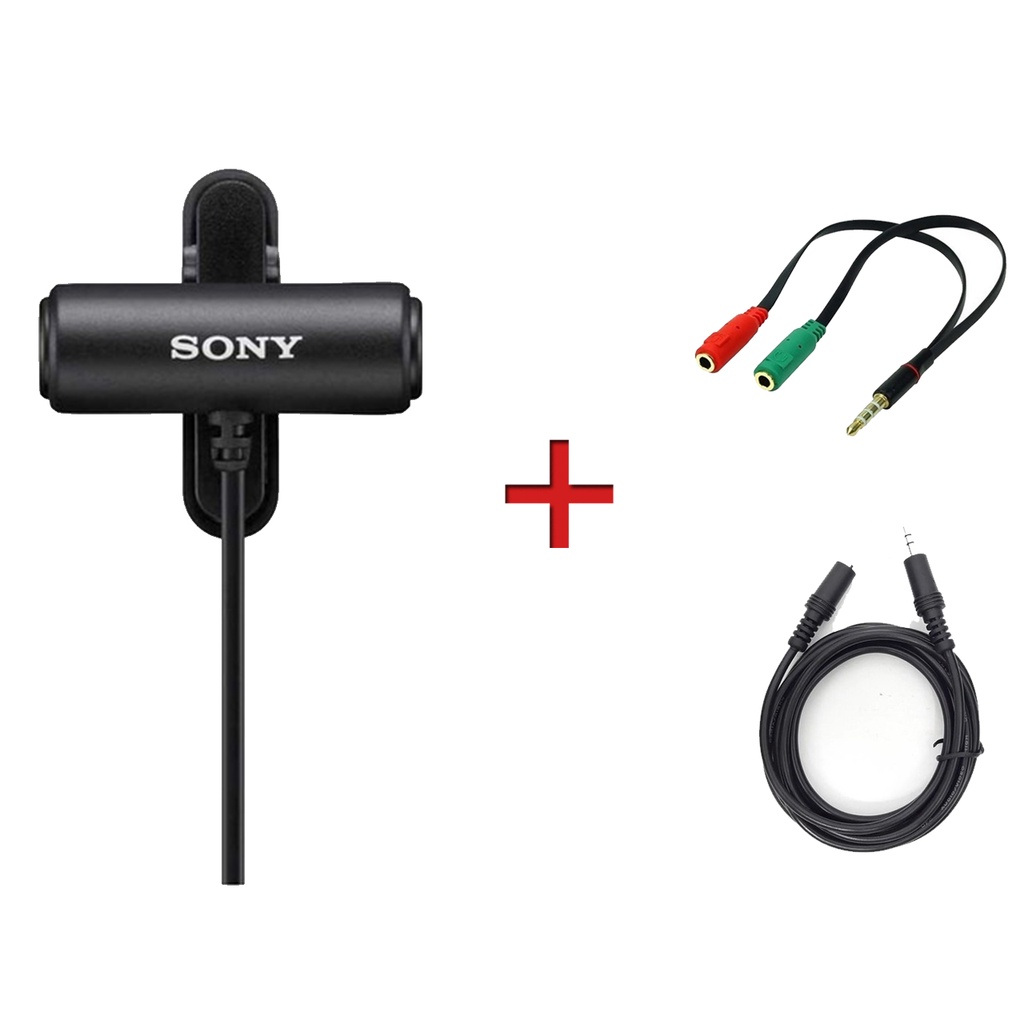 Microfone De Lapela Sony Ecm-lv1 Original + Extensor 5m + P2xP3