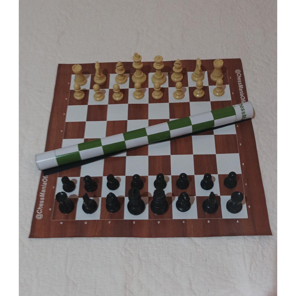 Jogo de xadrez completo - peças + tabuleiro + damas extras