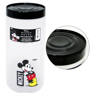 Pote De Plastico Redondo Mickey Com Tampa Preta 1,65l