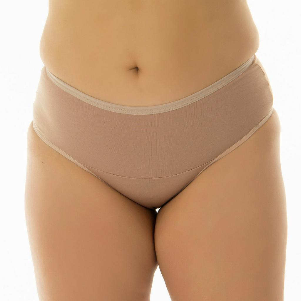 Calcinha Plus Size Cós Médio Duplo Segura Barriga | Estela 1364 - Tangão  para Gordinhas