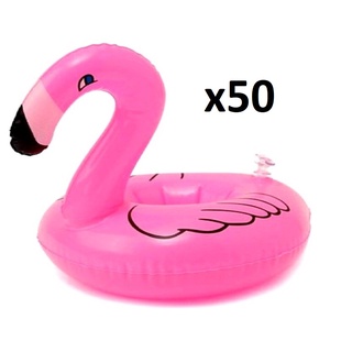Kit 50 Boias Porta Copo Flamingo Verao Agua BO44985