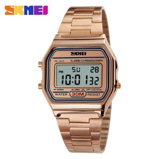 SKMEI Relógio Masculino Top Marca De Relógios Esportivos De Quartzo Moda Casual Masculino Impermeável Militar aço LED Ouro Relógio