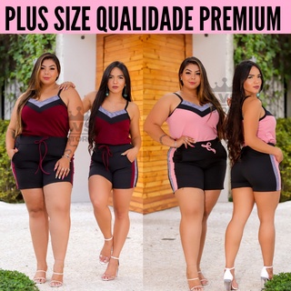 Conjunto Plus Size Com Cinto Moda Plus Size Roupas Femininas no Shoptime