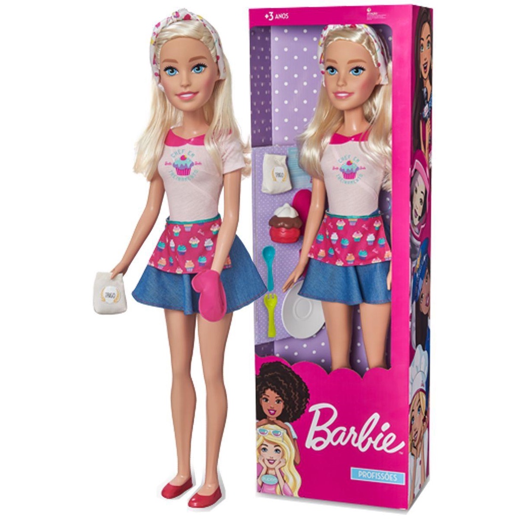 Barbie Boneca Profissões Chef 65cm Pupee - Tio Gêra