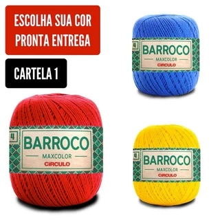 Barbante Barroco MAXCOLOR FIO 4 - 200g e 338 metros 100% Algodão em Oferta na Shopee