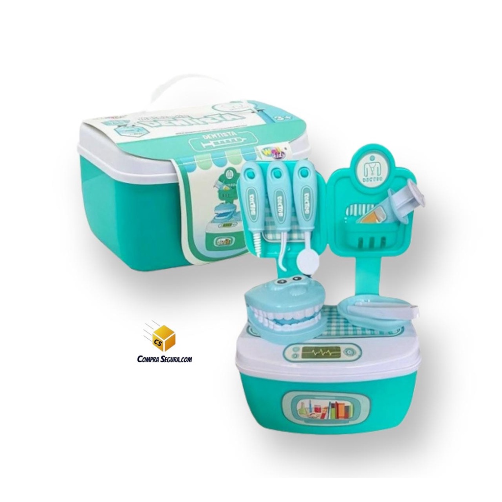 Maleta KIT Dentista Infantil Verde Paki TOYS 1270 - Ri Happy