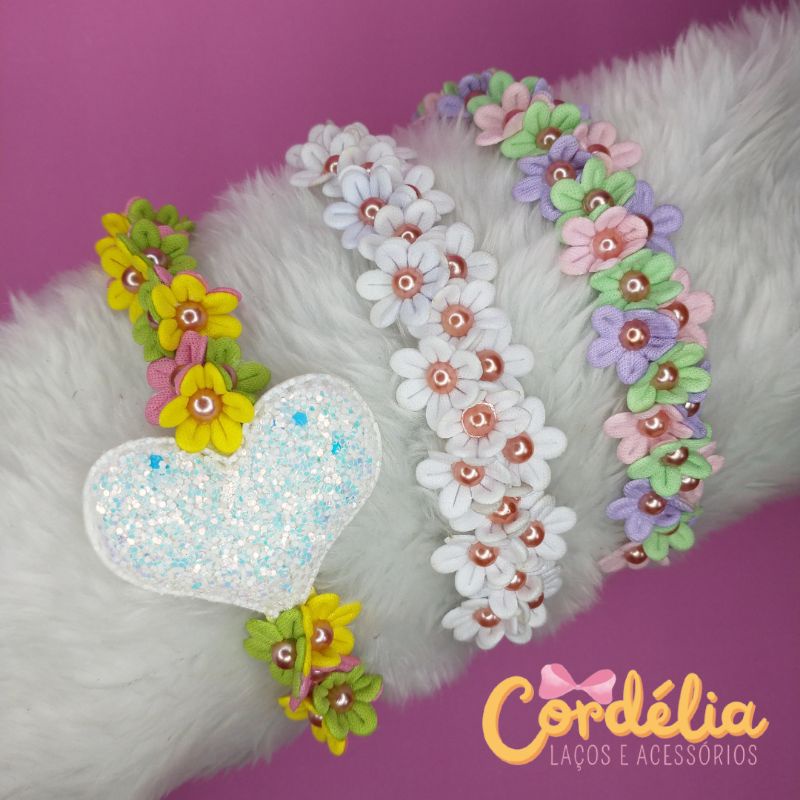 Tiara Infantil de Cabelo Floral para Meninas Flores Shopee Brasil