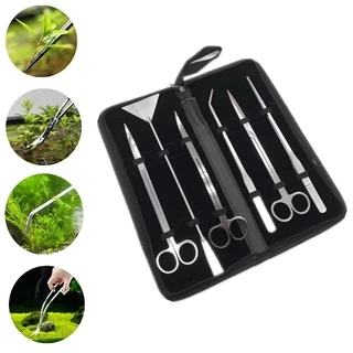 Pinça De Grama Para Aquário De Aço Inoxidável Tesoura Kit De Limpeza Ferramentas Acessórios Tanque De Peixe 3 4 5 6pcs/Conjunto