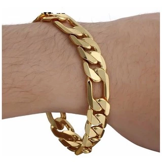 Pulseira Masculina 12mm Banhada Ouro 18k Promoção De Lançamento