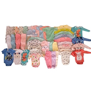 kit enxoval body mijão touca e meia 26 peças bebê menino e menina Algodão